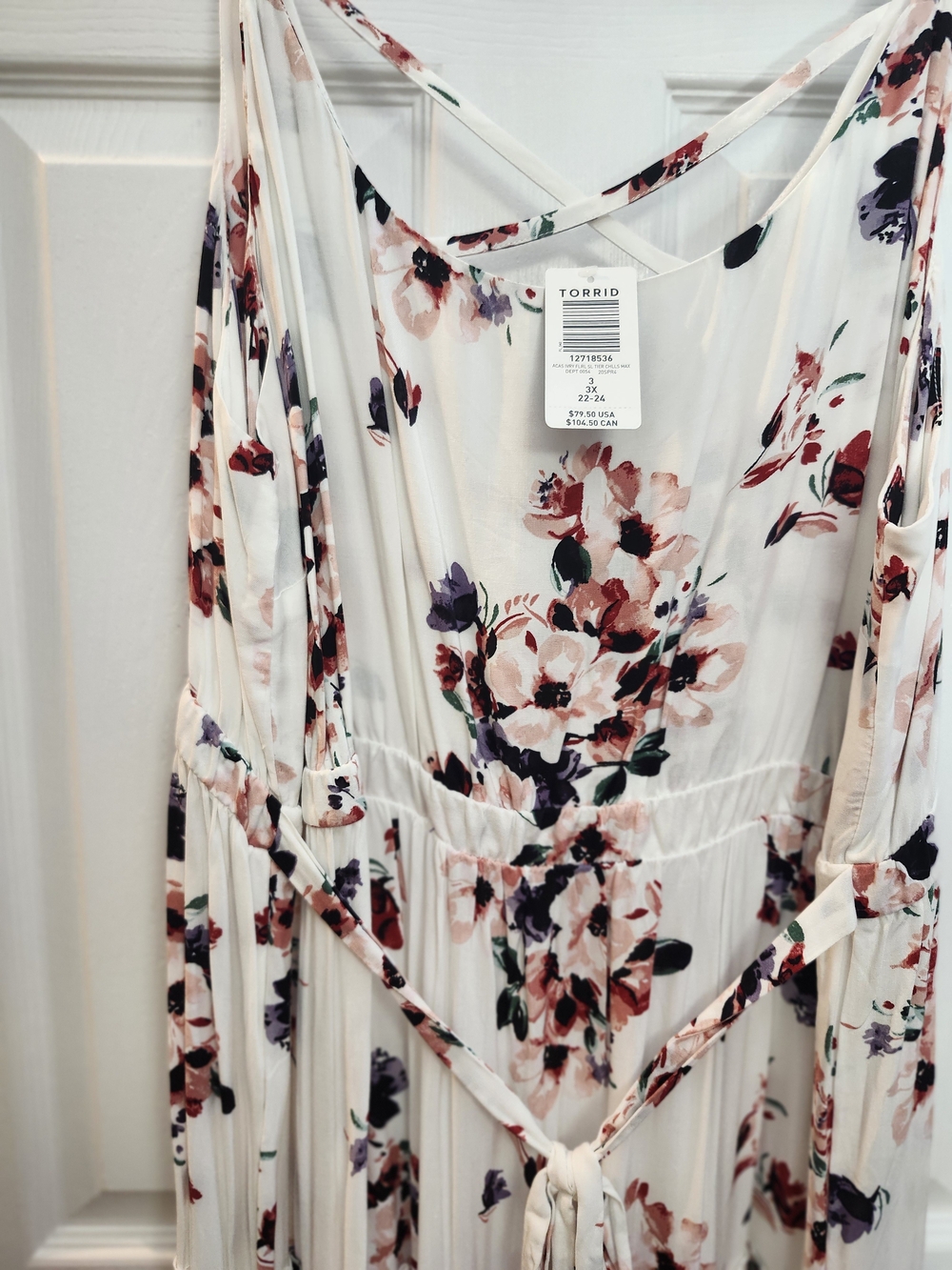 Torrid Floral Maxi Dress Trio – Cream, White & Red, Size 3X, 1 NWT, 2 NWOT - Picture 5 of 16